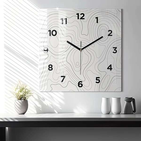 Wanduhr quadratisch Flecken abstrakt
