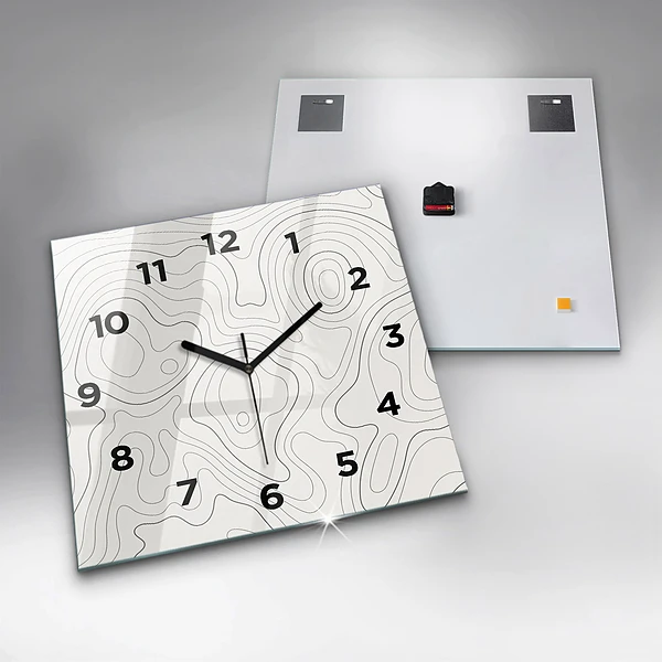 Wanduhr quadratisch Flecken abstrakt