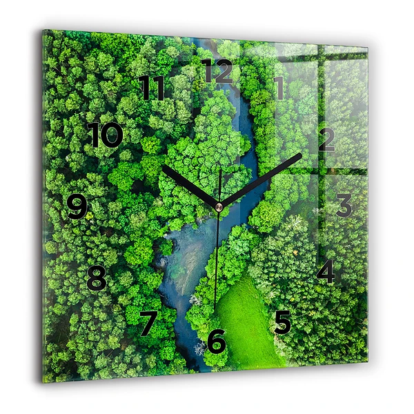 Wanduhr quadratisch Fluss im Wald
