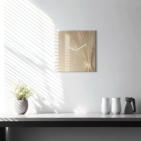 Wanduhr quadratisch Abstraktes Licht
