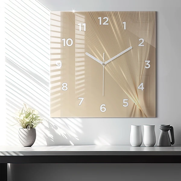 Wanduhr quadratisch Abstraktes Licht