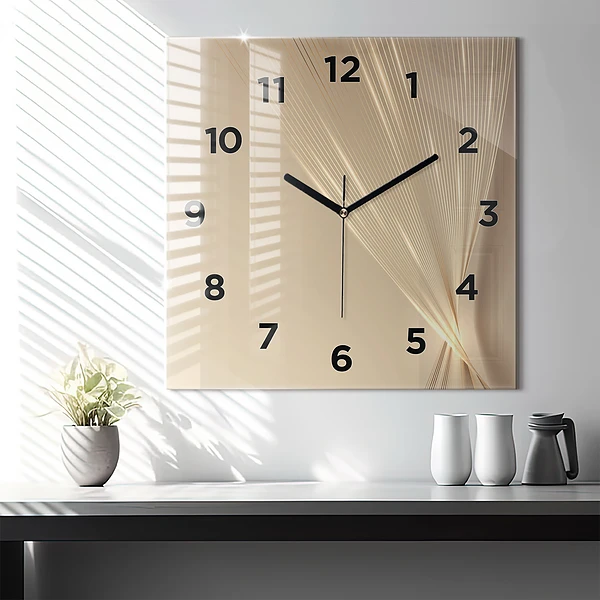 Wanduhr quadratisch Abstraktes Licht