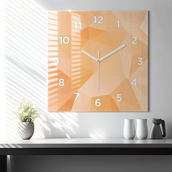 Wanduhr quadratisch mit motiv Abstrakte Dreiecke