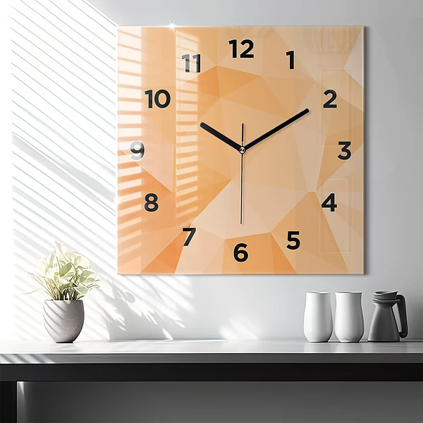 Wanduhr quadratisch mit motiv Abstrakte Dreiecke
