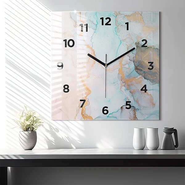 Wanduhr modern quadratisch Abstraktes Bild