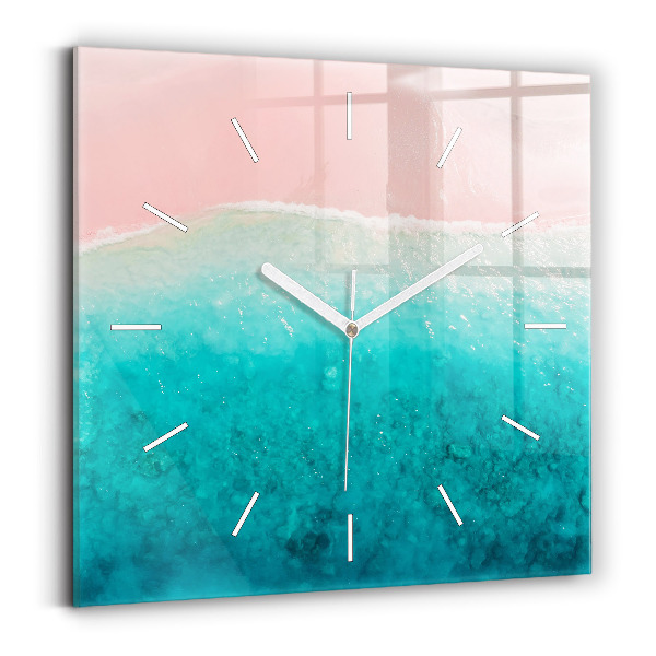 Wanduhr modern quadratisch Strand Meersand