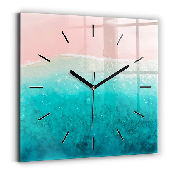 Wanduhr modern quadratisch Strand Meersand