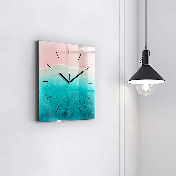 Wanduhr modern quadratisch Strand Meersand