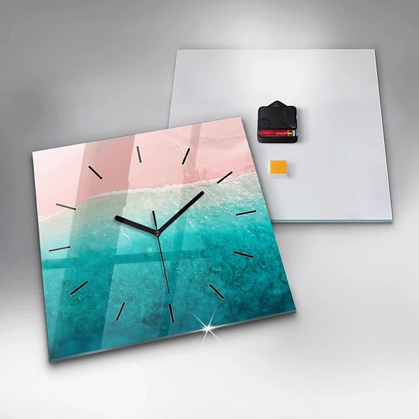 Wanduhr modern quadratisch Strand Meersand