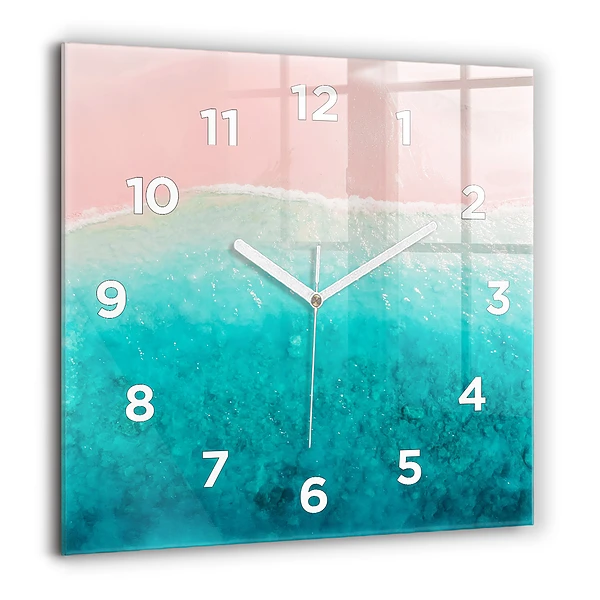 Wanduhr modern quadratisch Strand Meersand
