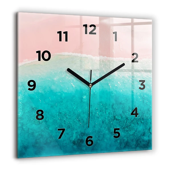 Wanduhr modern quadratisch Strand Meersand