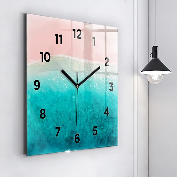 Wanduhr modern quadratisch Strand Meersand