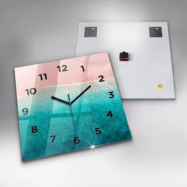 Wanduhr modern quadratisch Strand Meersand