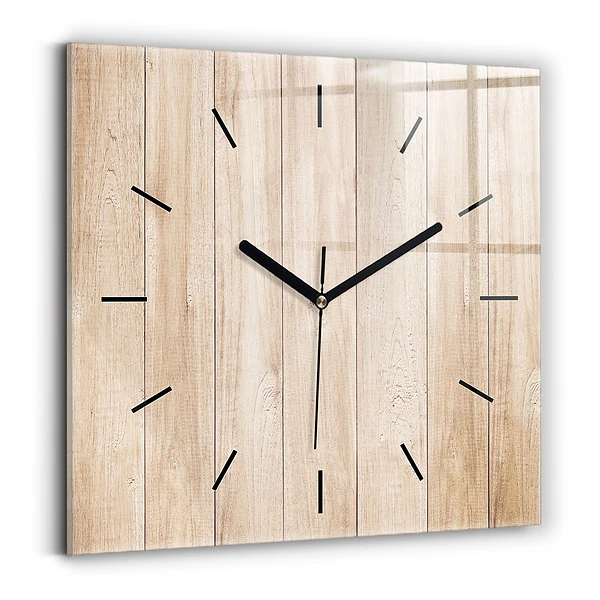Wanduhr quadratisch mit motiv Hölzerne Textur