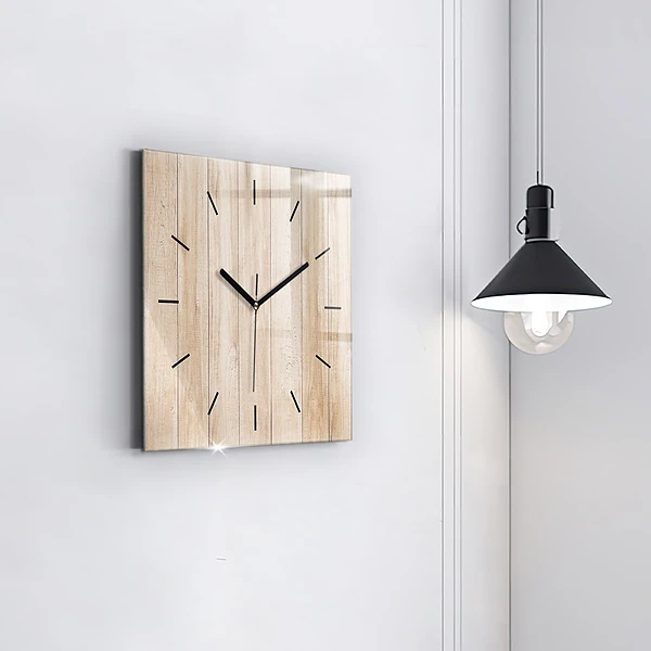 Wanduhr quadratisch mit motiv Hölzerne Textur