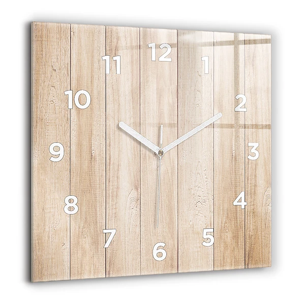 Wanduhr quadratisch mit motiv Hölzerne Textur
