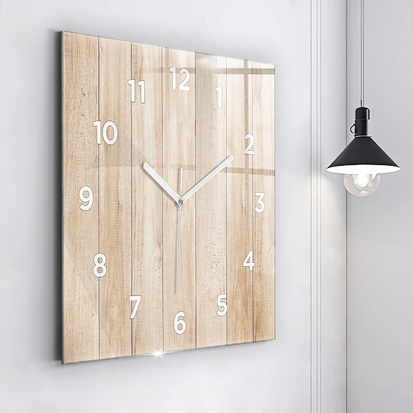 Wanduhr quadratisch mit motiv Hölzerne Textur