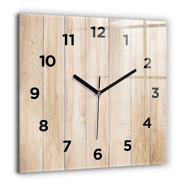 Wanduhr quadratisch mit motiv Hölzerne Textur