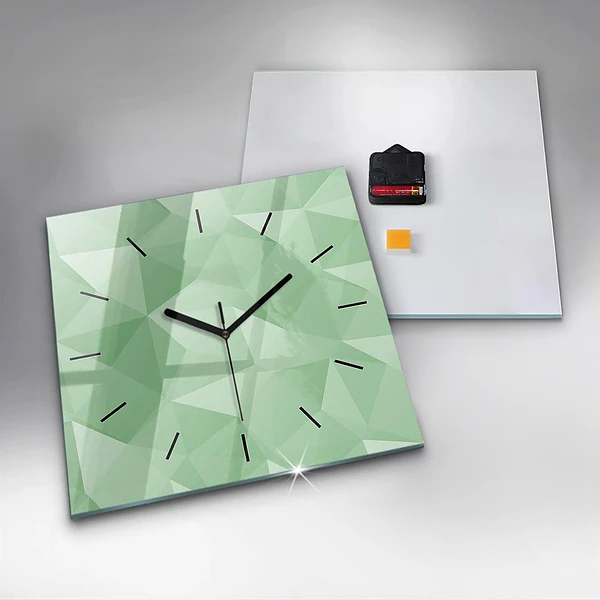 Wanduhr quadratisch mit motiv Dreiecke abstrakt