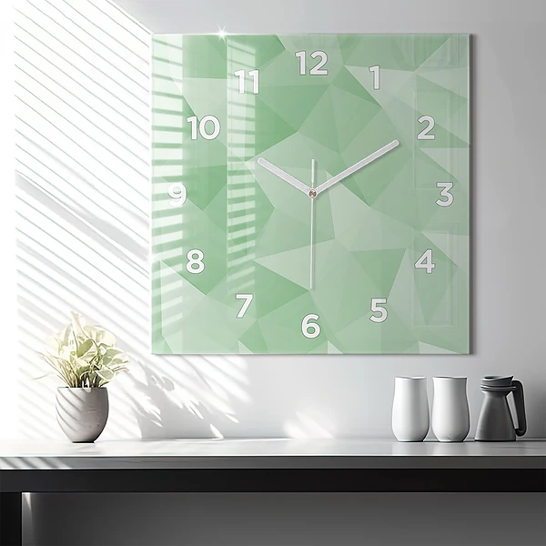 Wanduhr quadratisch mit motiv Dreiecke abstrakt