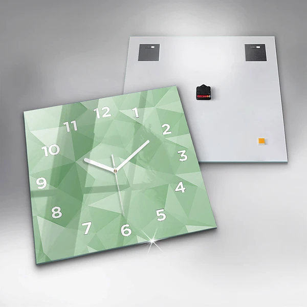 Wanduhr quadratisch mit motiv Dreiecke abstrakt