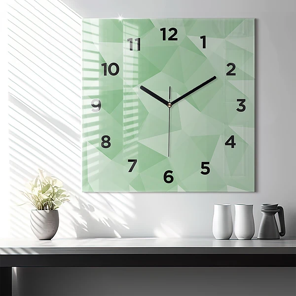 Wanduhr quadratisch mit motiv Dreiecke abstrakt