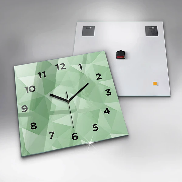 Wanduhr quadratisch mit motiv Dreiecke abstrakt