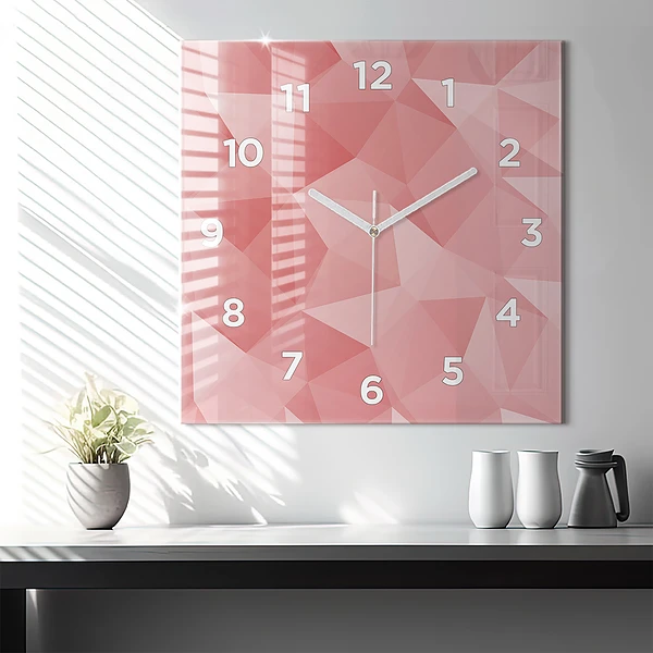 Wanduhr modern quadratisch Dreiecke abstrakt