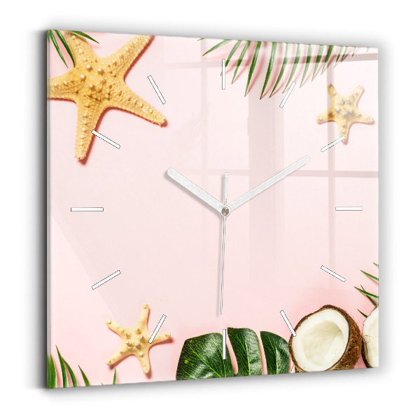 Wanduhr modern quadratisch Sommerstimmung