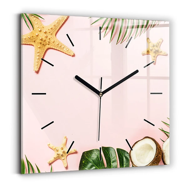 Wanduhr modern quadratisch Sommerstimmung