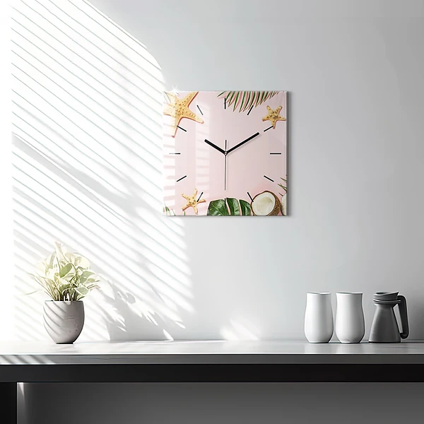 Wanduhr modern quadratisch Sommerstimmung