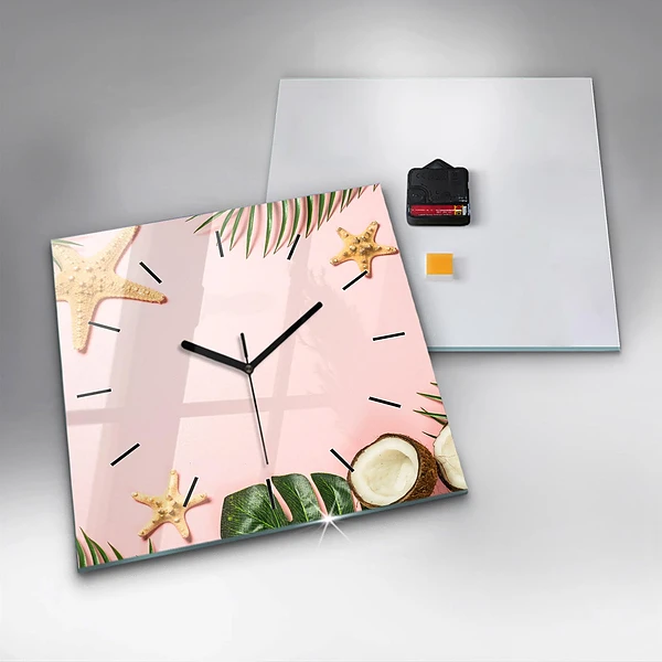 Wanduhr modern quadratisch Sommerstimmung