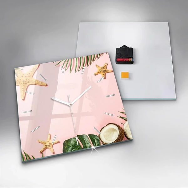 Wanduhr modern quadratisch Sommerstimmung