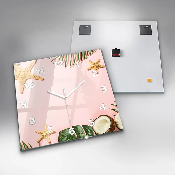 Wanduhr modern quadratisch Sommerstimmung