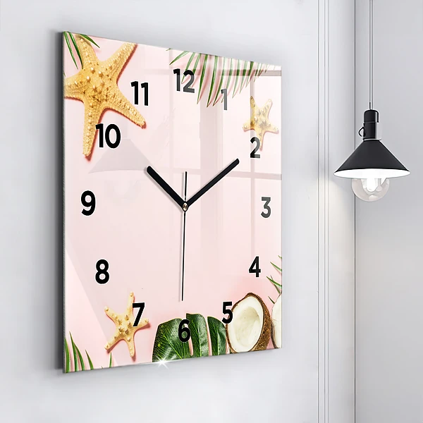 Wanduhr modern quadratisch Sommerstimmung