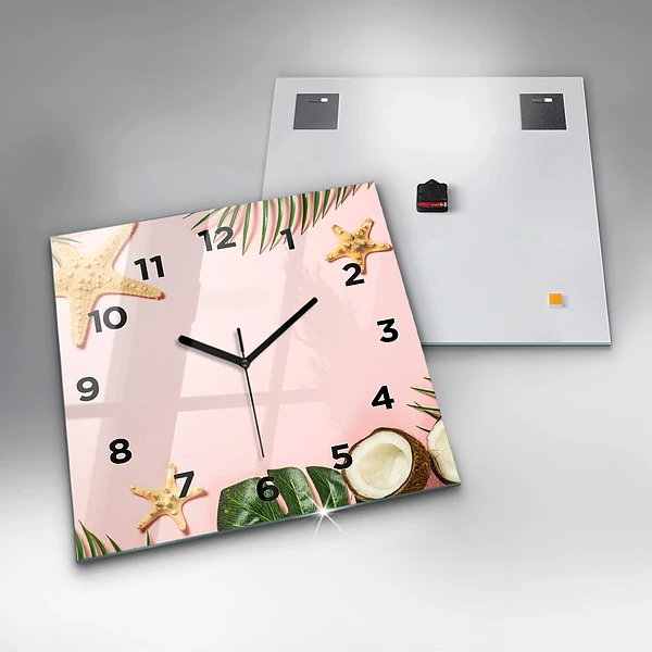 Wanduhr modern quadratisch Sommerstimmung