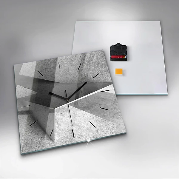 Wanduhr quadratisch mit motiv Abstrakte Dreiecke