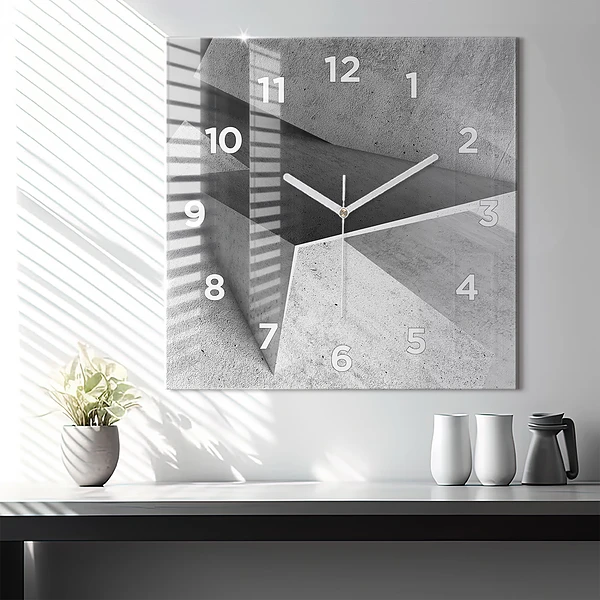 Wanduhr quadratisch mit motiv Abstrakte Dreiecke