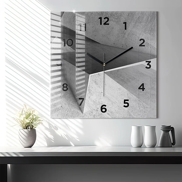 Wanduhr quadratisch mit motiv Abstrakte Dreiecke