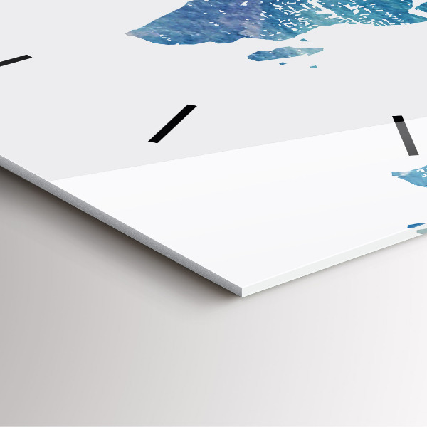 Wanduhr quadratisch Weltkarte