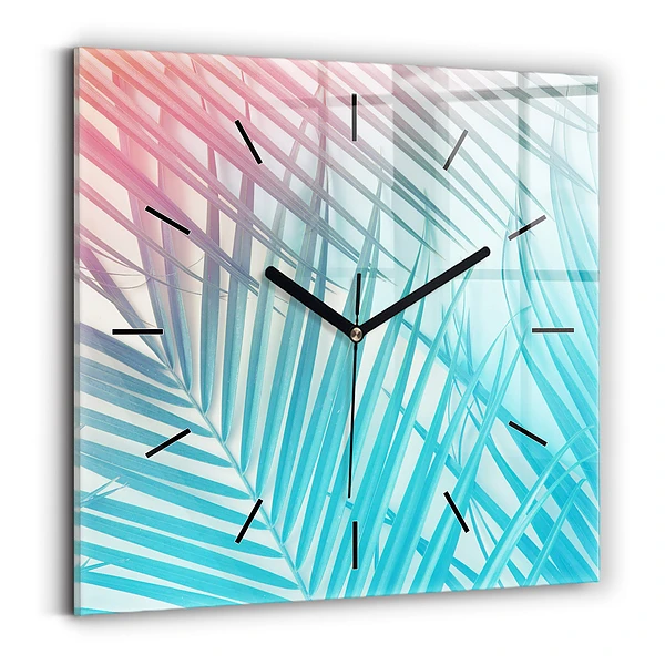 Wanduhr quadratisch Tropische Palme