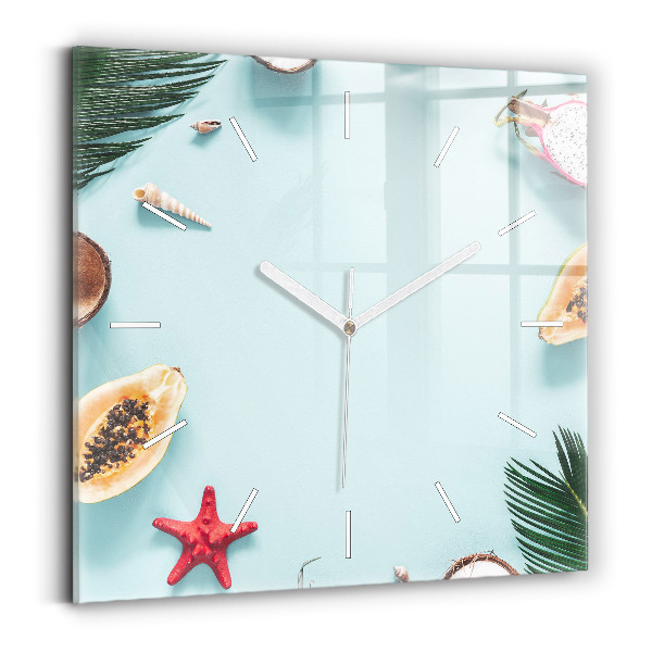 Wanduhr quadratisch Sommer Komposition