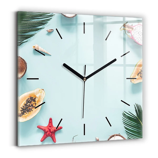 Wanduhr quadratisch Sommer Komposition