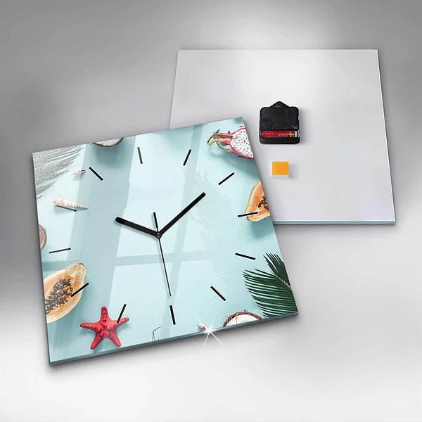 Wanduhr quadratisch Sommer Komposition