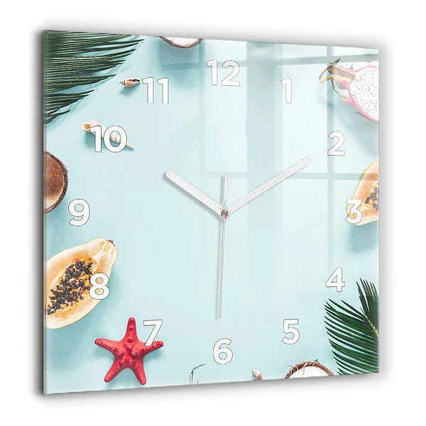 Wanduhr quadratisch Sommer Komposition