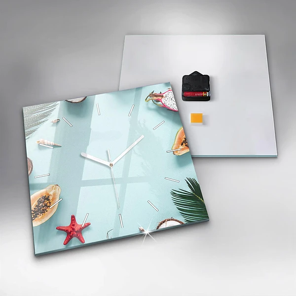 Wanduhr quadratisch Sommer Komposition