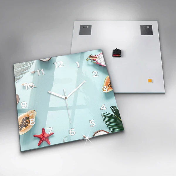 Wanduhr quadratisch Sommer Komposition