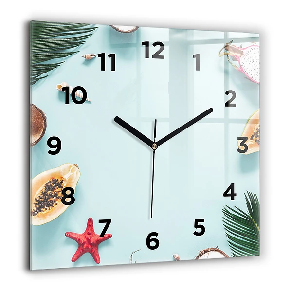 Wanduhr quadratisch Sommer Komposition
