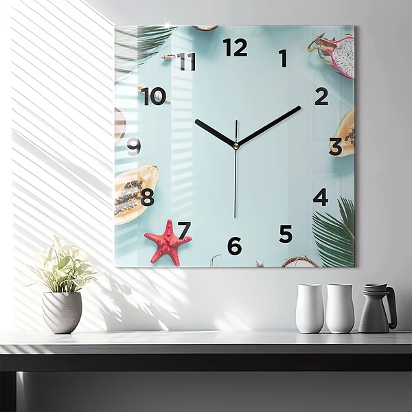 Wanduhr quadratisch Sommer Komposition