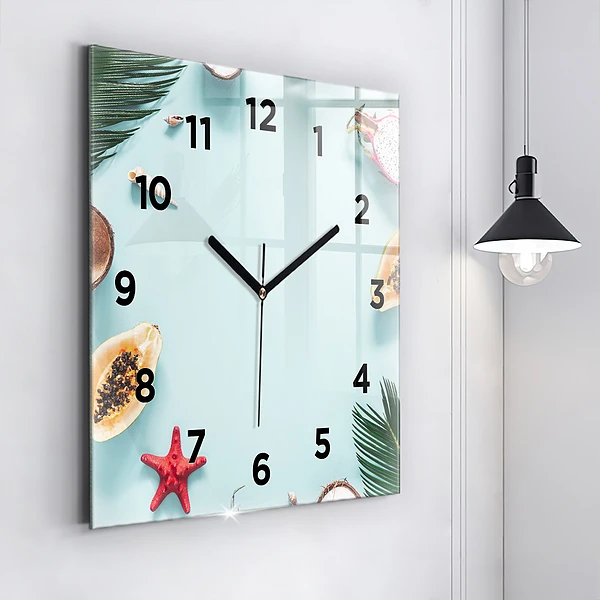 Wanduhr quadratisch Sommer Komposition